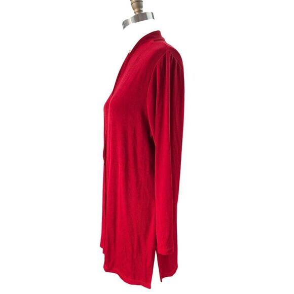 NWT Chico's Travelers Acetate Side Slit Jacket Enamel Red Sz 3 Cruise Vacation - Picture 3 of 7